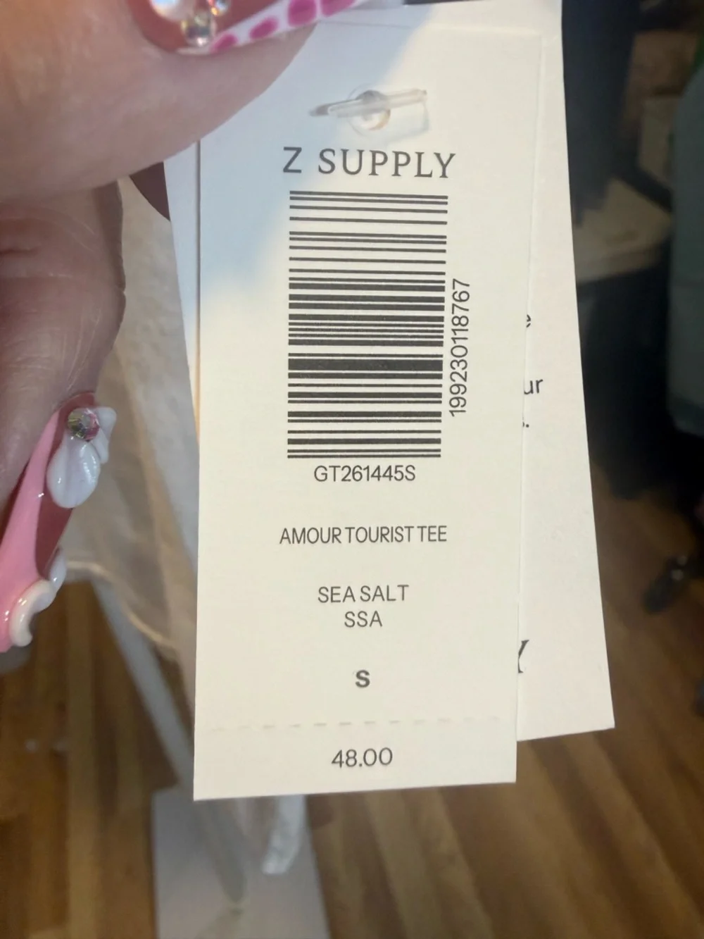 Z Supply Amour Heart Graphic Crop Tee NWT Size Small 100% Cotton